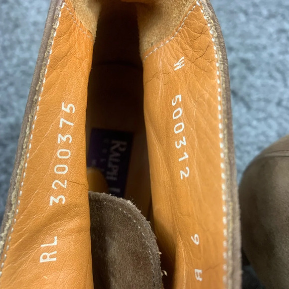 Ralph Lauren Purple Label Brown Suede Block Heel Bootie 9 B - Picture 8 of 9